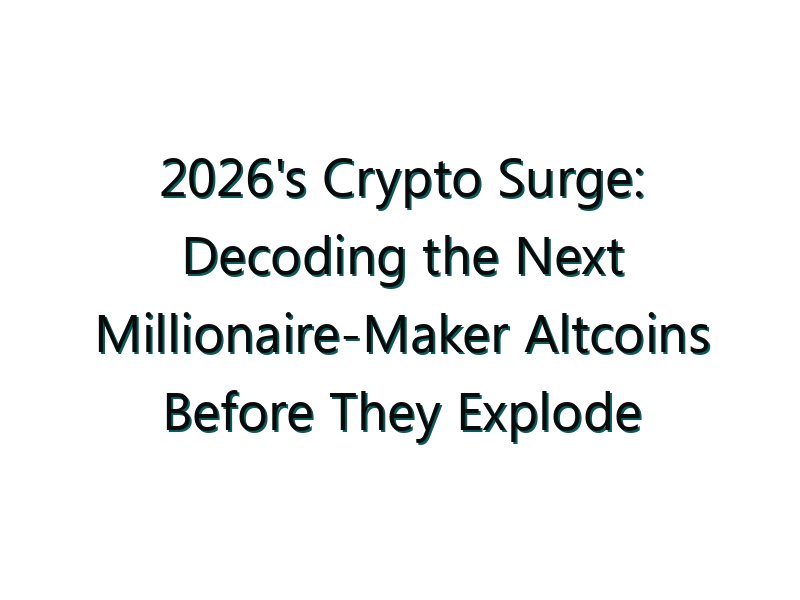 2026’s Crypto Surge: Decoding the Next Millionaire-Maker Altcoins Before They Explode