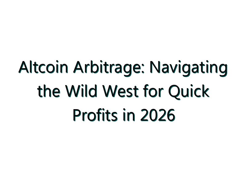 Altcoin Arbitrage: Navigating the Wild West for Quick Profits in 2026