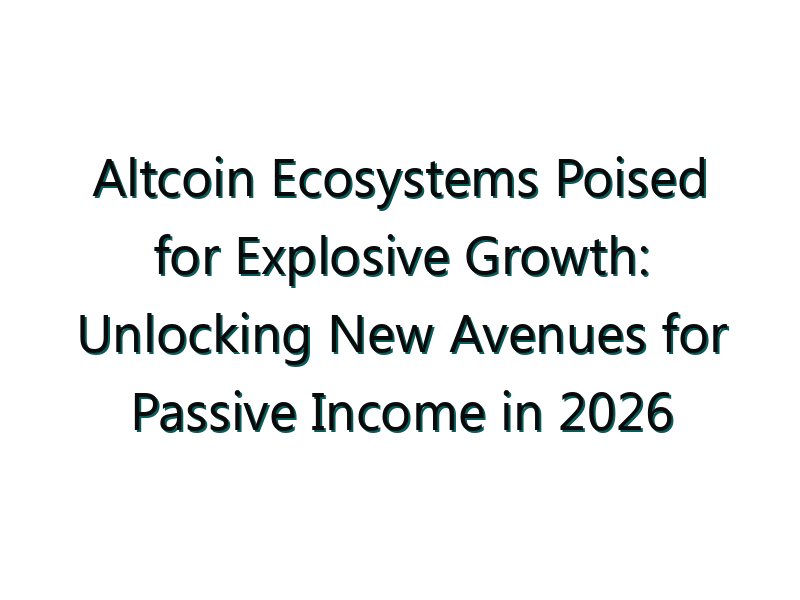 Altcoin Ecosystems Poised for Explosive Growth: Unlocking New Avenues for Passive Income in 2026