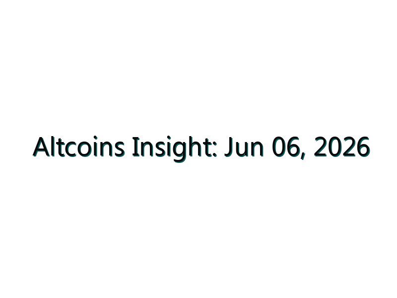 Altcoins Insight: Jun 06, 2026