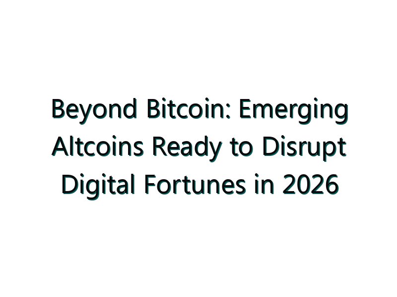 Beyond Bitcoin: Emerging Altcoins Ready to Disrupt Digital Fortunes in 2026