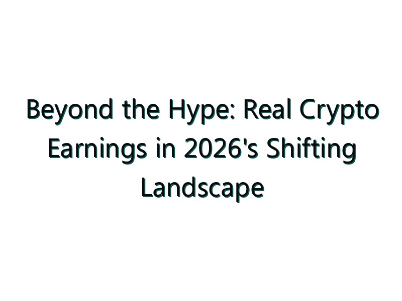 Beyond the Hype: Real Crypto Earnings in 2026’s Shifting Landscape