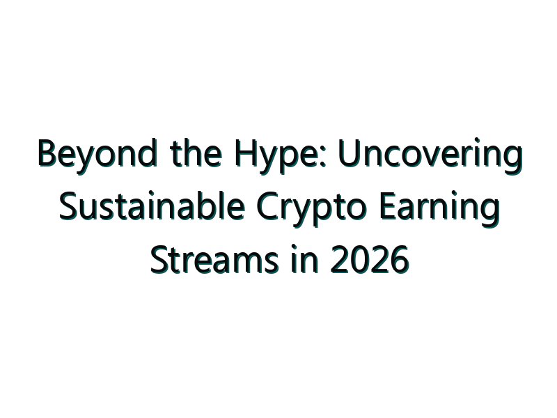 Beyond the Hype: Uncovering Sustainable Crypto Earning Streams in 2026