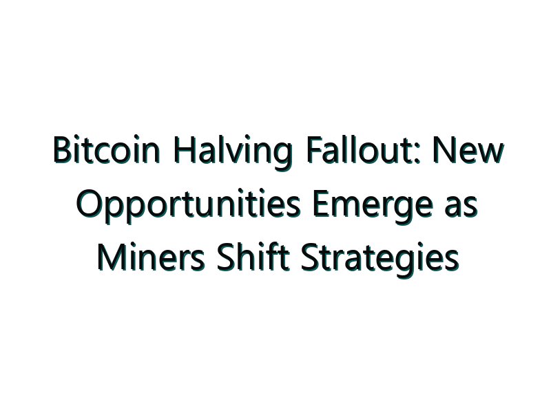 Bitcoin Halving Fallout: New Opportunities Emerge as Miners Shift Strategies
