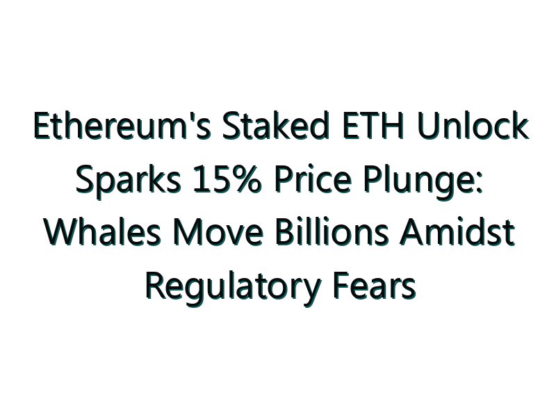Ethereum’s Staked ETH Unlock Sparks 15% Price Plunge: Whales Move Billions Amidst Regulatory Fears