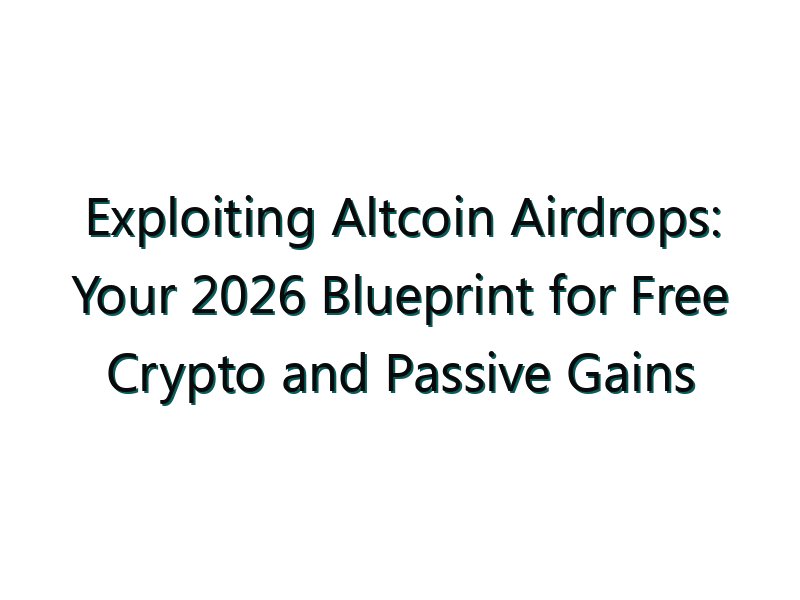 Exploiting Altcoin Airdrops: Your 2026 Blueprint for Free Crypto and Passive Gains