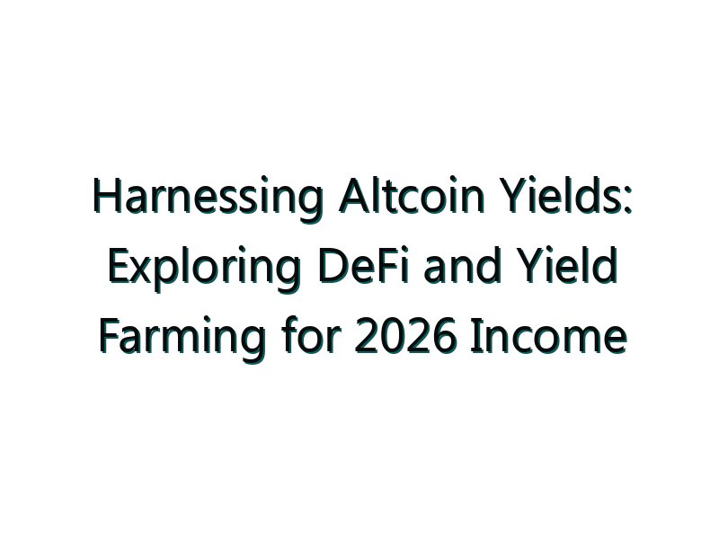 Harnessing Altcoin Yields: Exploring DeFi and Yield Farming for 2026 Income