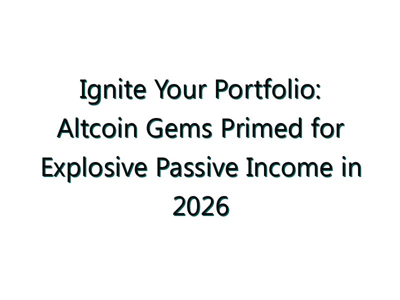 Ignite Your Portfolio: Altcoin Gems Primed for Explosive Passive Income in 2026