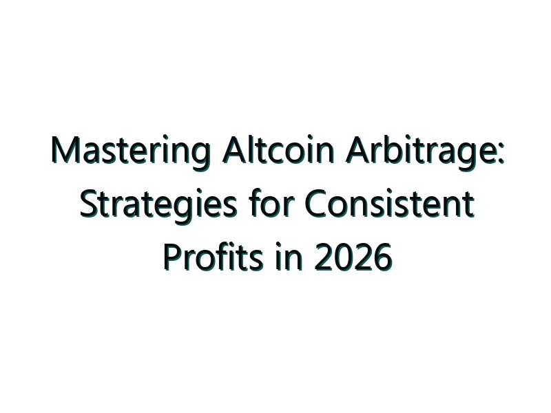 Mastering Altcoin Arbitrage: Strategies for Consistent Profits in 2026