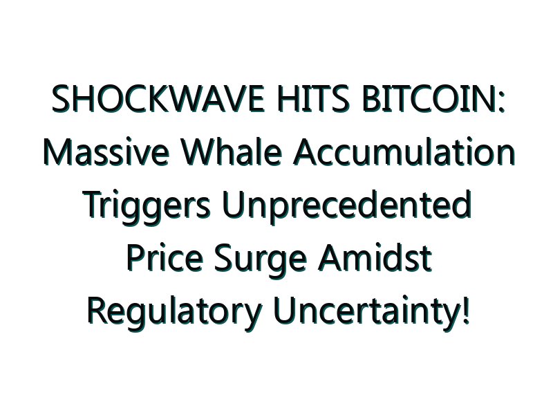 SHOCKWAVE HITS BITCOIN: Massive Whale Accumulation Triggers Unprecedented Price Surge Amidst Regulatory Uncertainty!