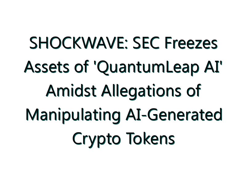 SHOCKWAVE: SEC Freezes Assets of ‘QuantumLeap AI’ Amidst Allegations of Manipulating AI-Generated Crypto Tokens