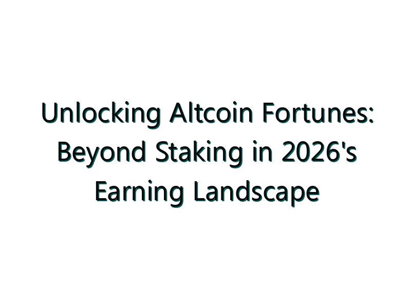 Unlocking Altcoin Fortunes: Beyond Staking in 2026’s Earning Landscape